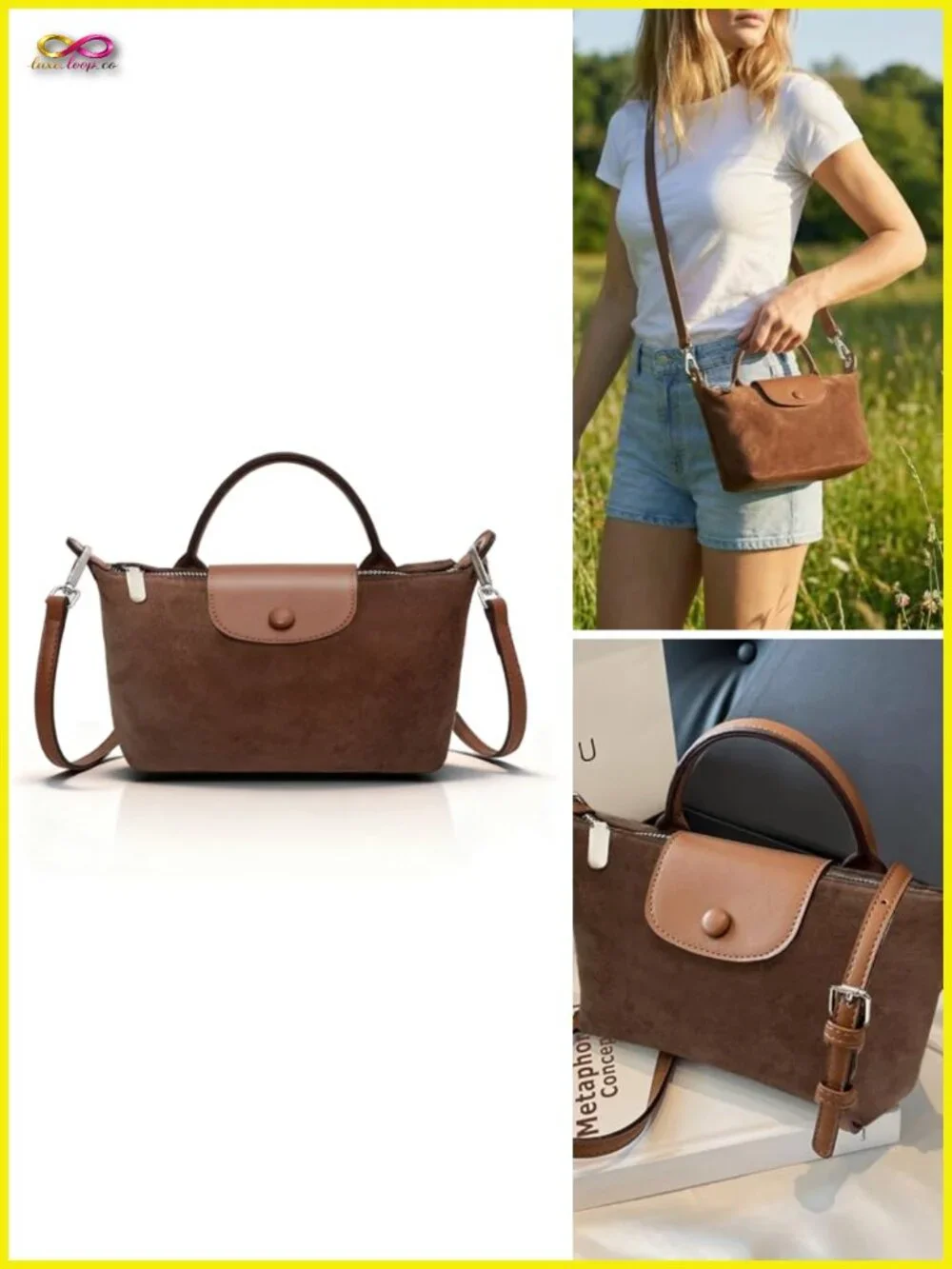 Trendy Crossbody Shoulder Purse Dumpling Handbag Faux Leather Everyday Travel